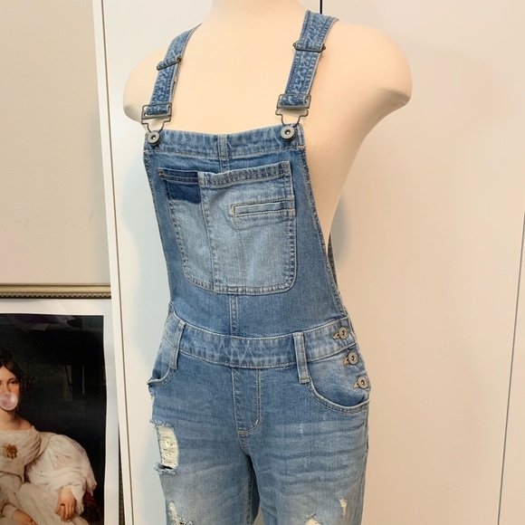 Arizona Jeans Distressed Overalls - Picture 2 of 5